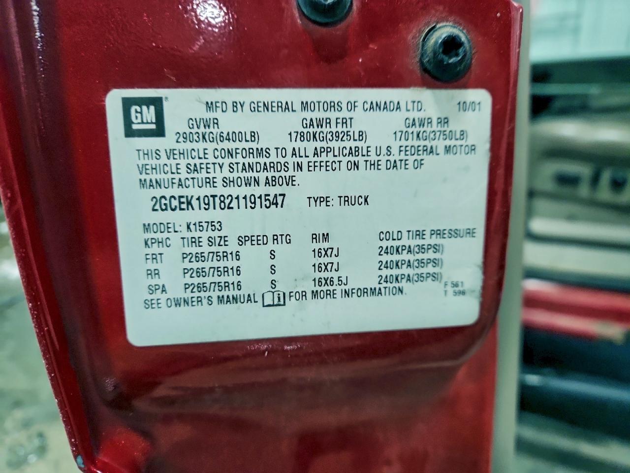 2002 CHEVROLET SILVERADO K1500 photo 12