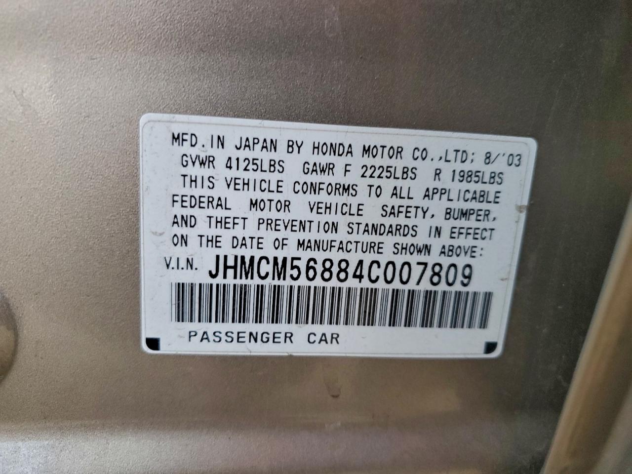 2004 HONDA ACCORD EX photo 12