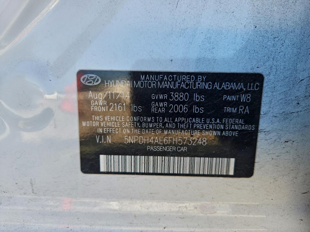 2015 HYUNDAI ELANTRA SE photo 12