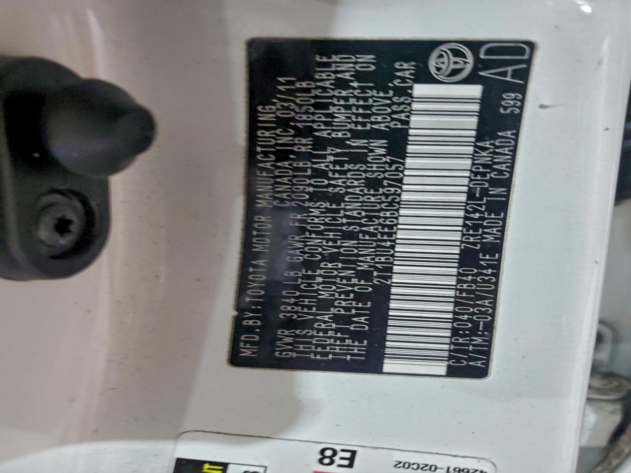 2011 TOYOTA COROLLA BASE photo 13