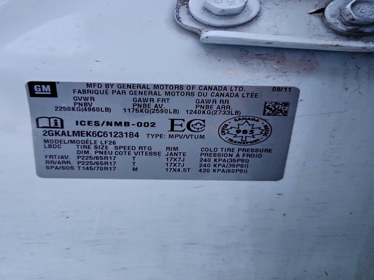 2012 GMC TERRAIN SLE photo 13
