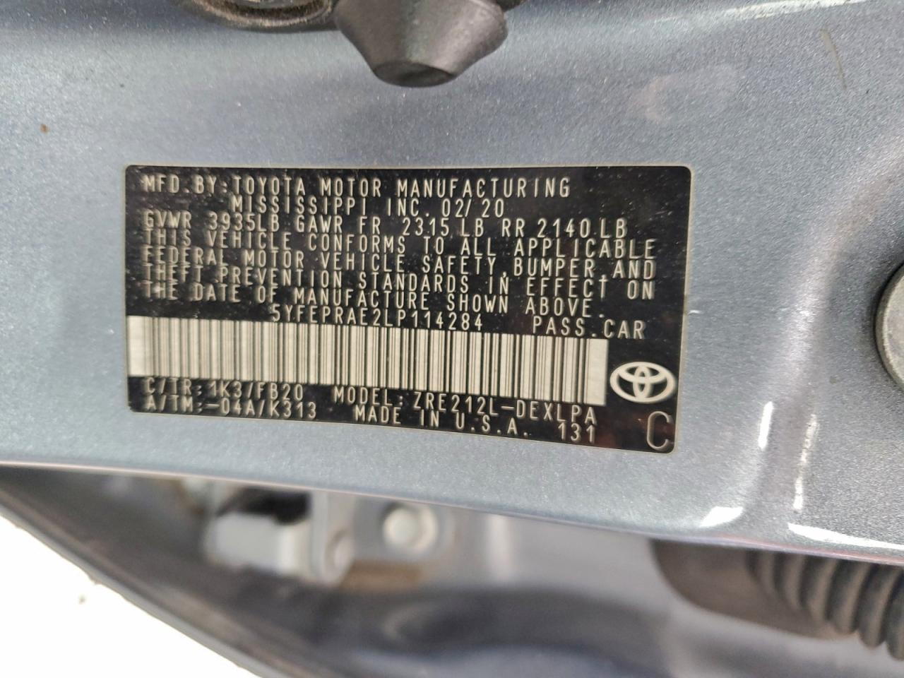 2020 TOYOTA COROLLA LE photo 23