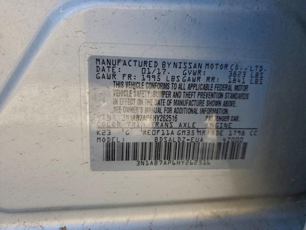 2017 NISSAN SENTRA S photo 12