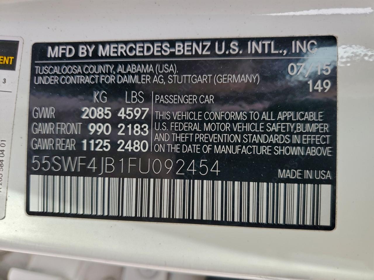 2015 MERCEDES-BENZ C 300 photo 12