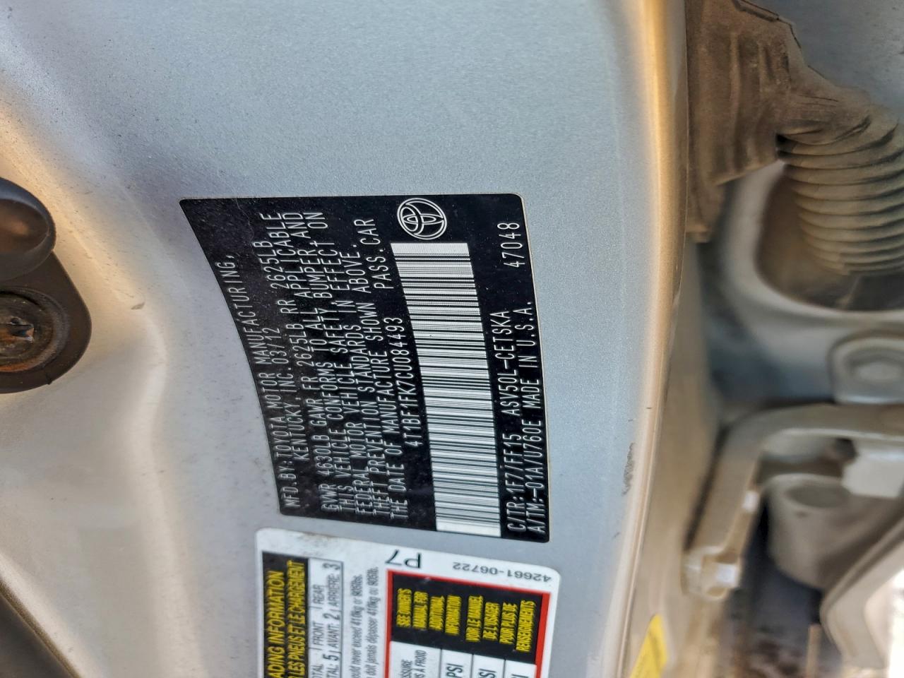 2012 TOYOTA CAMRY BASE photo 13