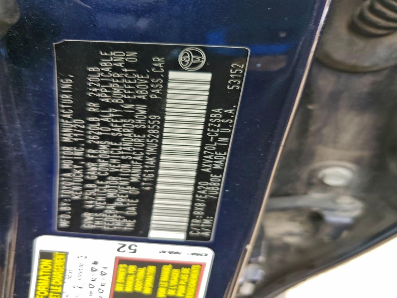2021 TOYOTA CAMRY SE photo 12