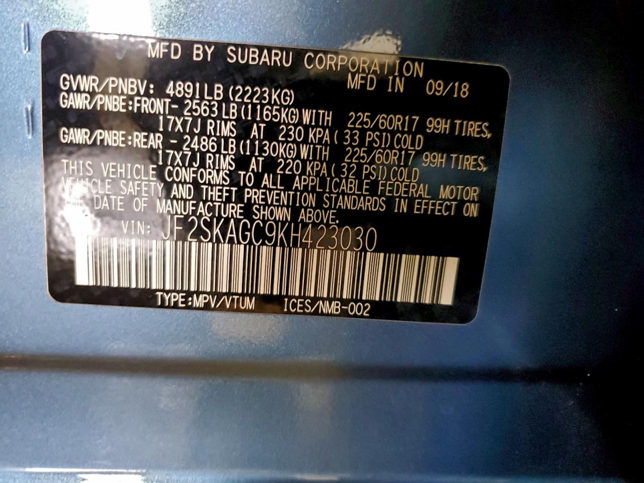 2019 SUBARU FORESTER PREMIUM photo 13