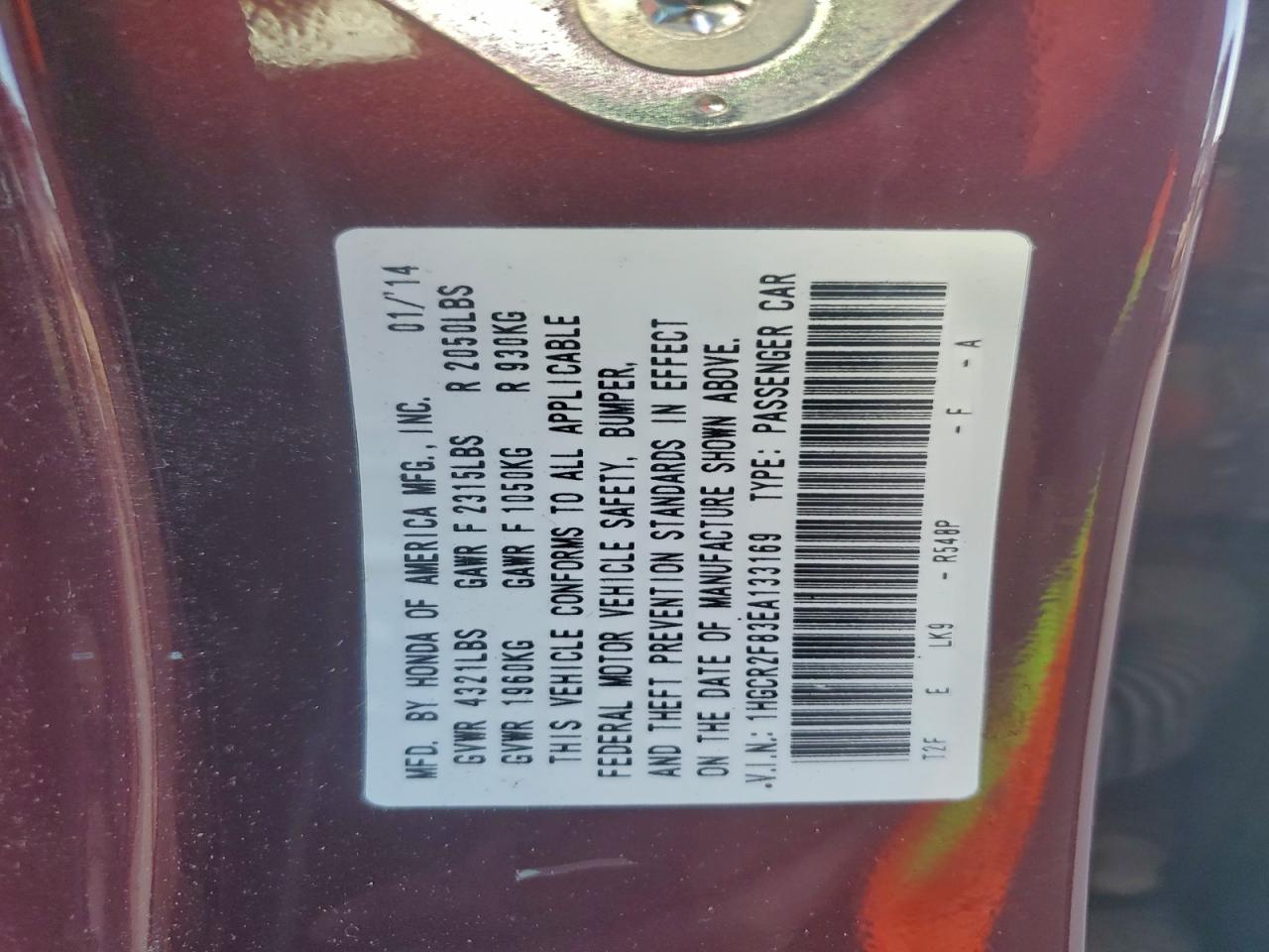 2014 HONDA ACCORD EXL photo 13