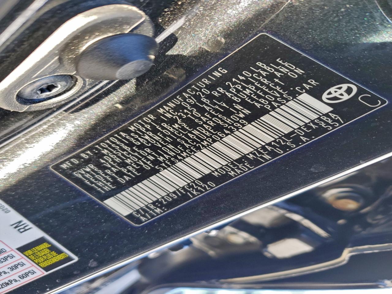2021 TOYOTA COROLLA SE photo 12