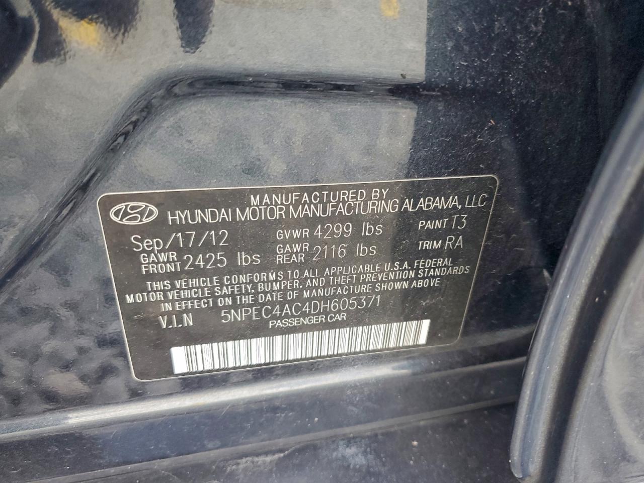 2013 HYUNDAI SONATA SE photo 13