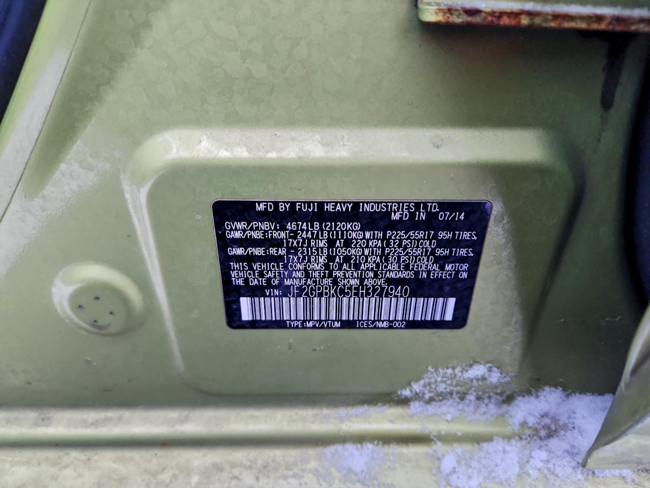 2014 SUBARU XV CROSSTREK 2.0I HYBRID TOURING photo 12