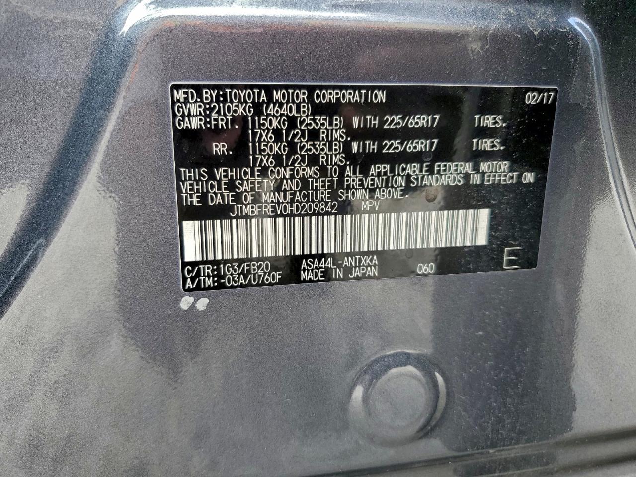 2017 TOYOTA RAV4 LE photo 12