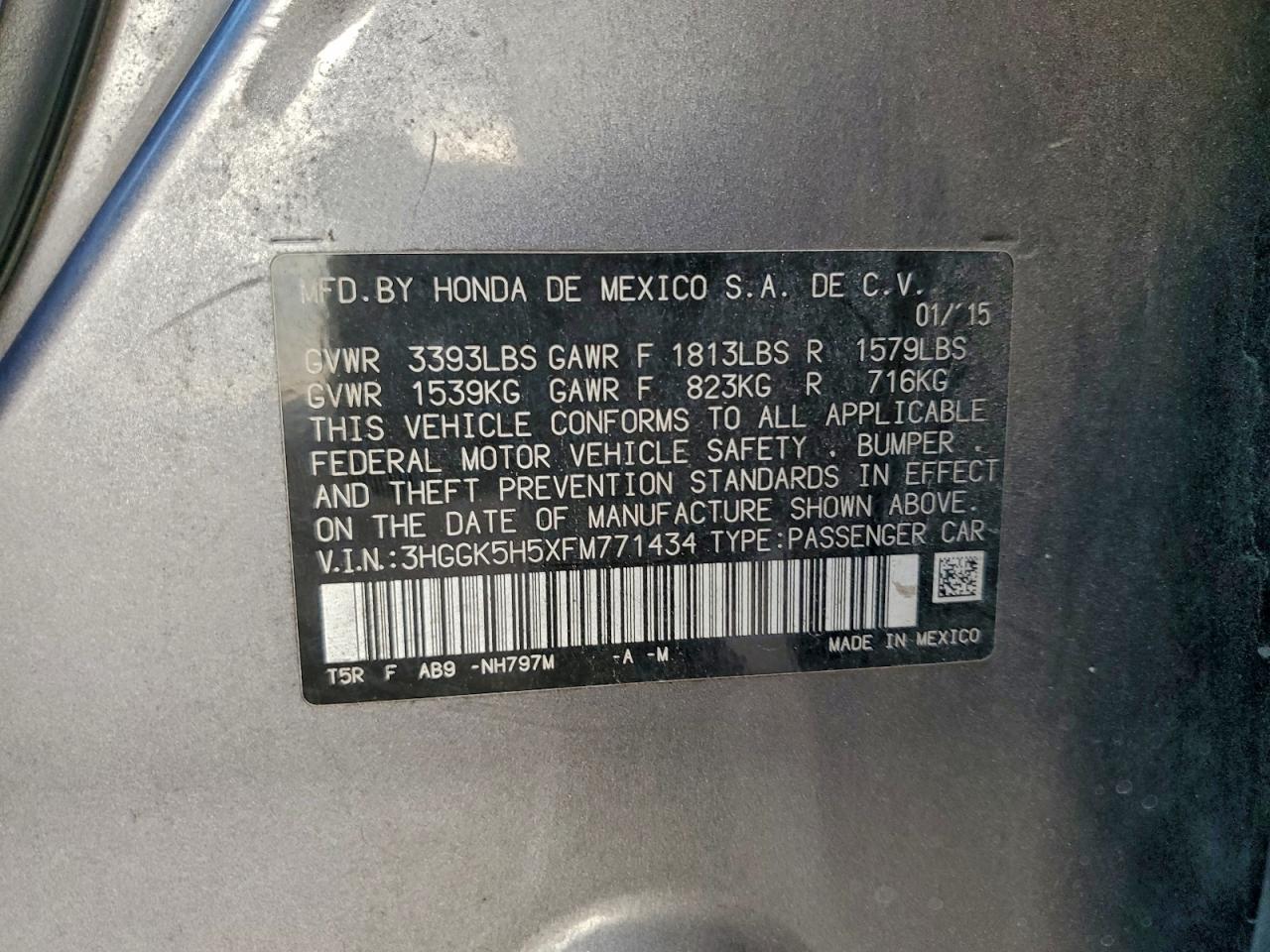2015 HONDA FIT LX photo 12