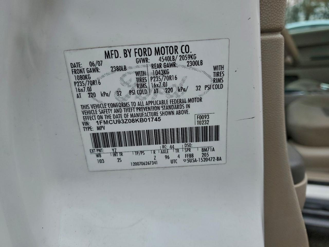 2008 FORD ESCAPE XLT photo 12