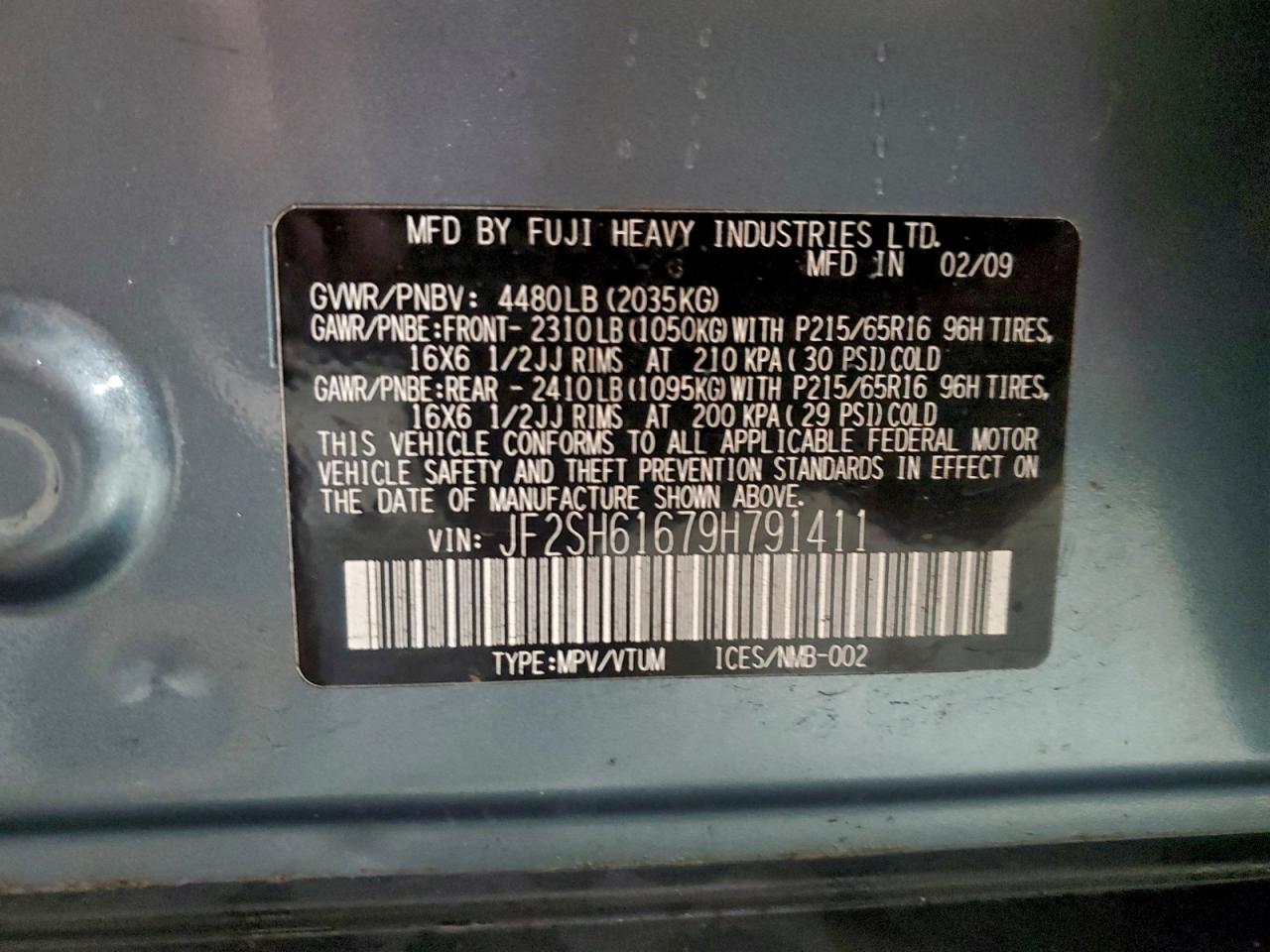 2009 SUBARU FORESTER 2.5X photo 13