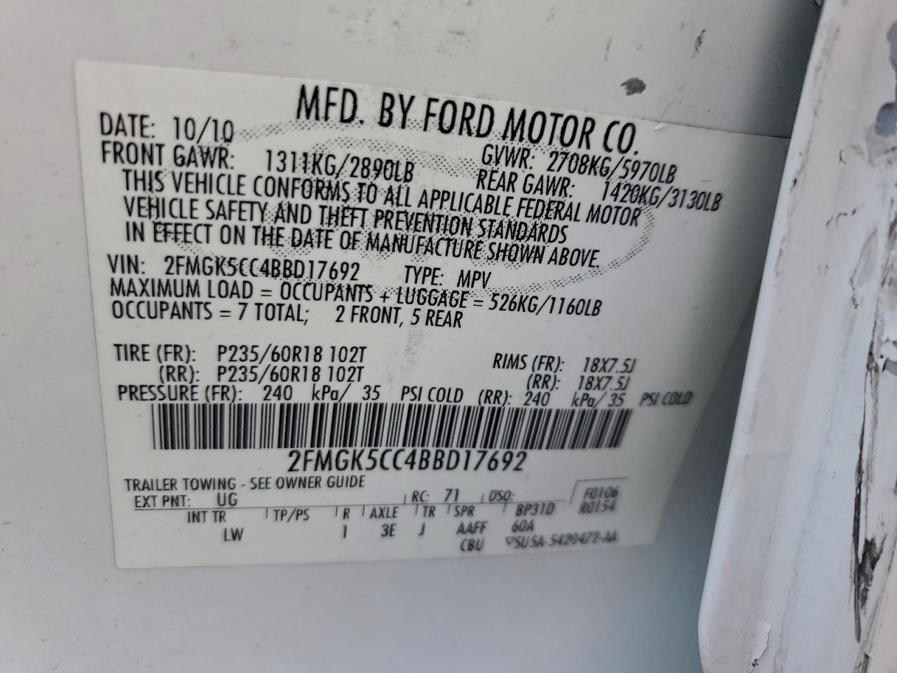 2011 FORD FLEX SEL photo 13