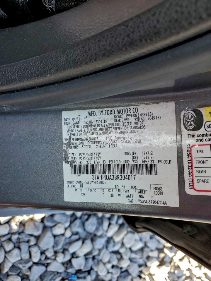 2011 FORD FUSION SEL photo 12