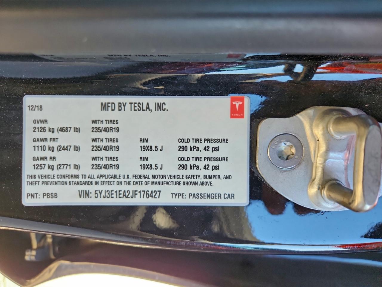 2018 TESLA MODEL 3 photo 12