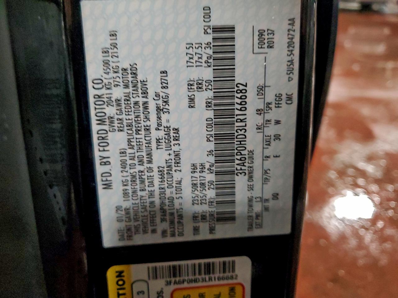 2020 FORD FUSION SE photo 12