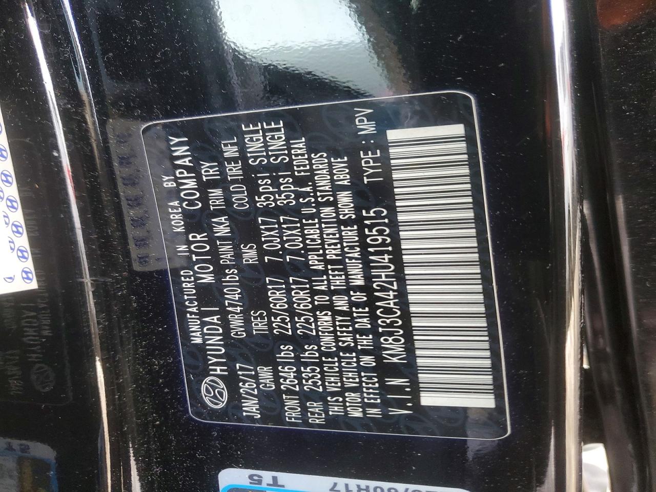 2017 HYUNDAI TUCSON LIMITED photo 13