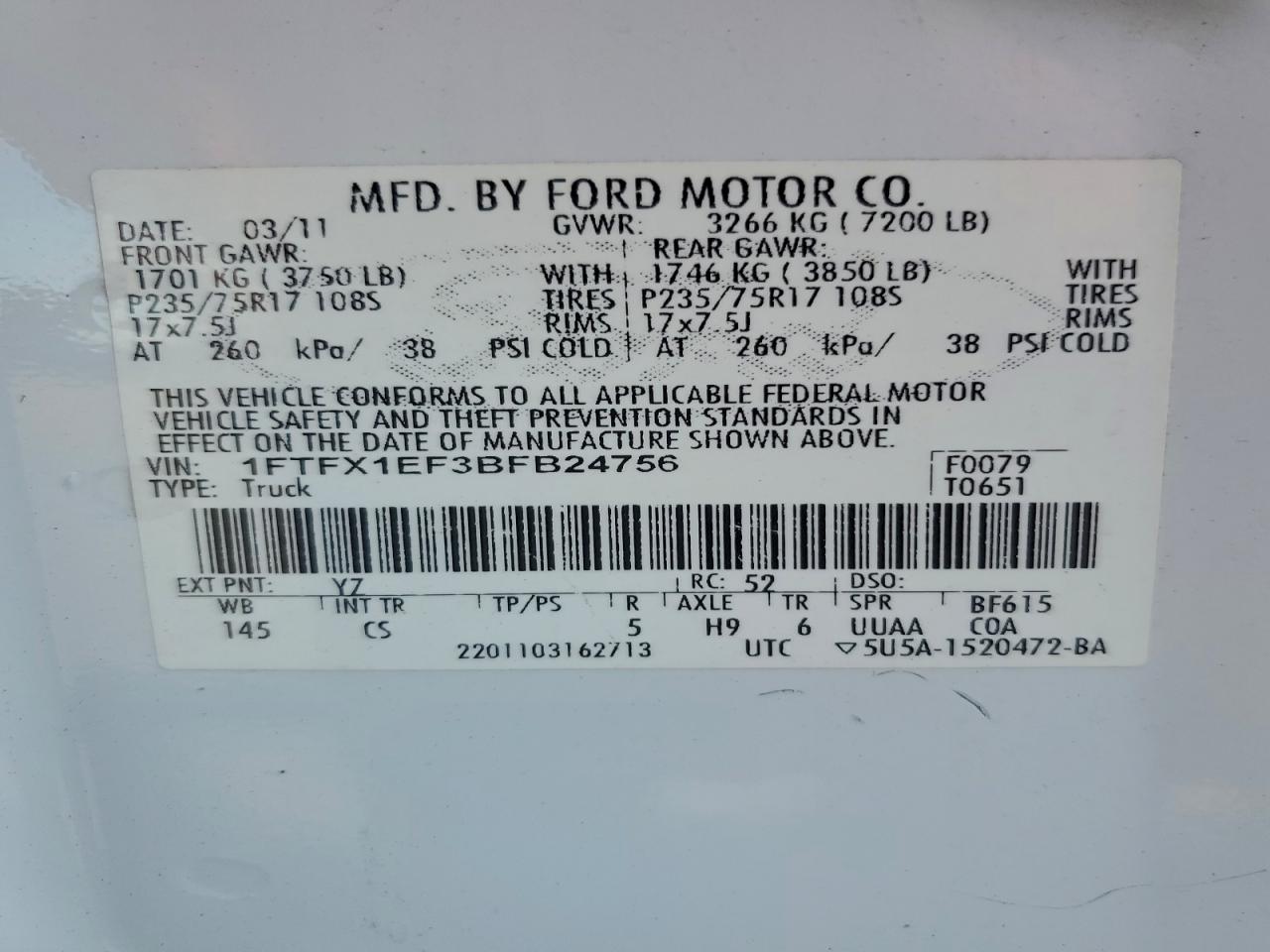 2011 FORD F150 SUPER CAB photo 12