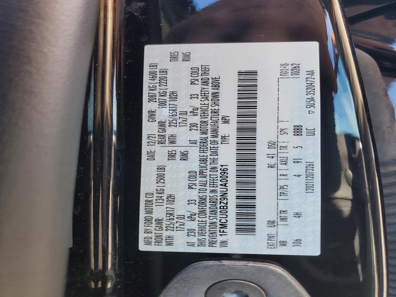 2022 FORD ESCAPE SE photo 12