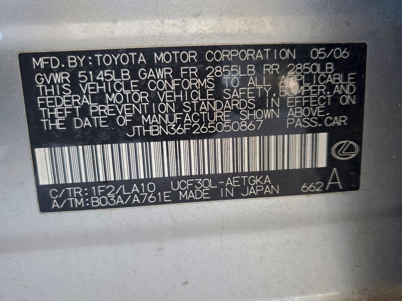 2006 LEXUS LS 430 photo 23