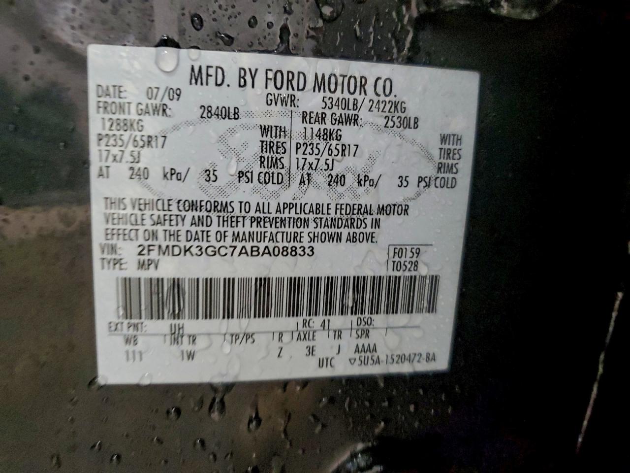 2010 FORD EDGE SE photo 12