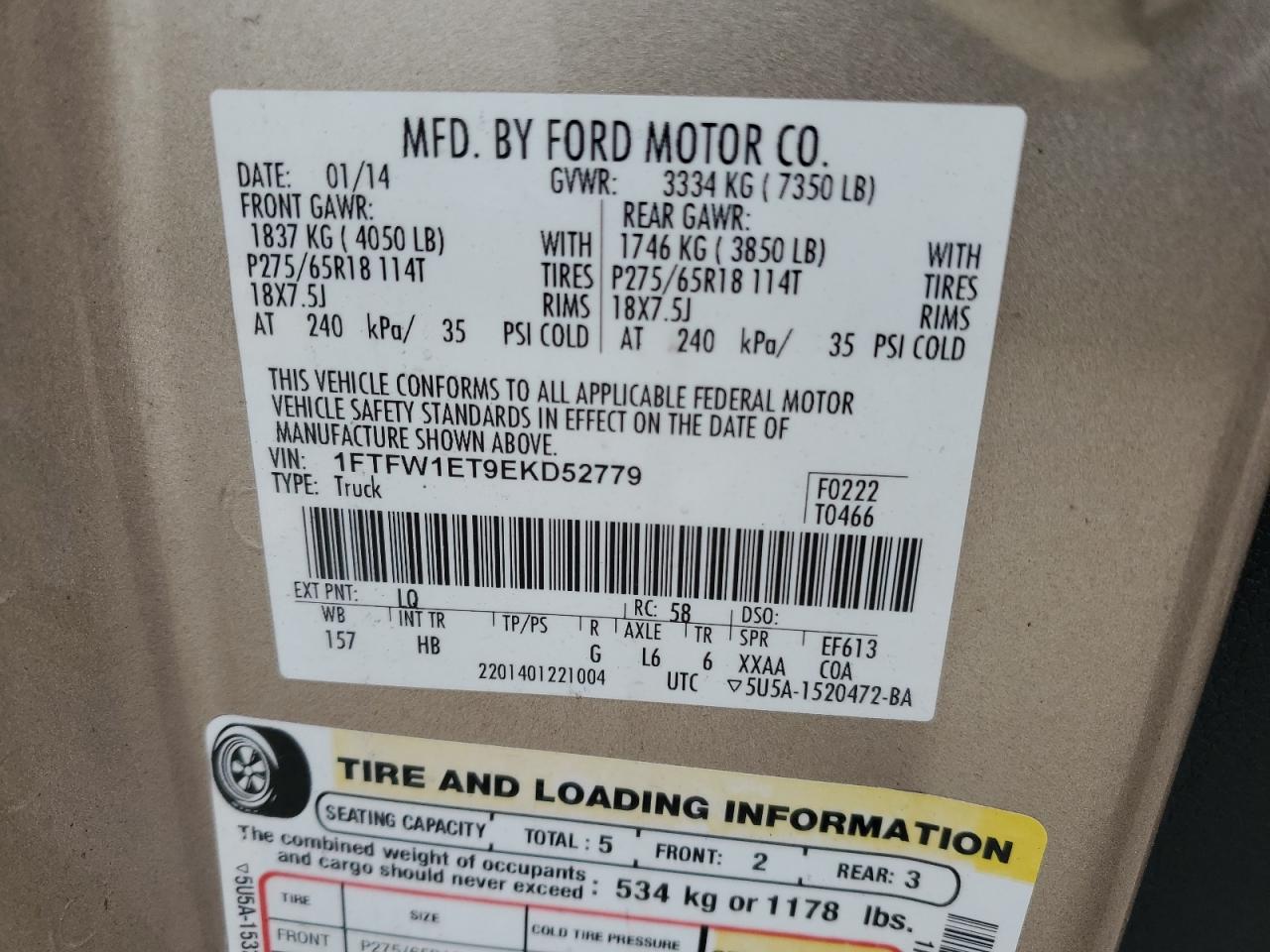 2014 FORD F150 SUPERCREW photo 12