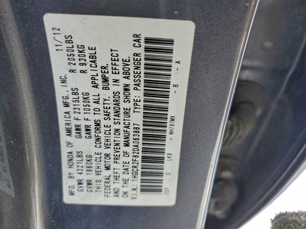 2013 HONDA ACCORD EXL photo 13