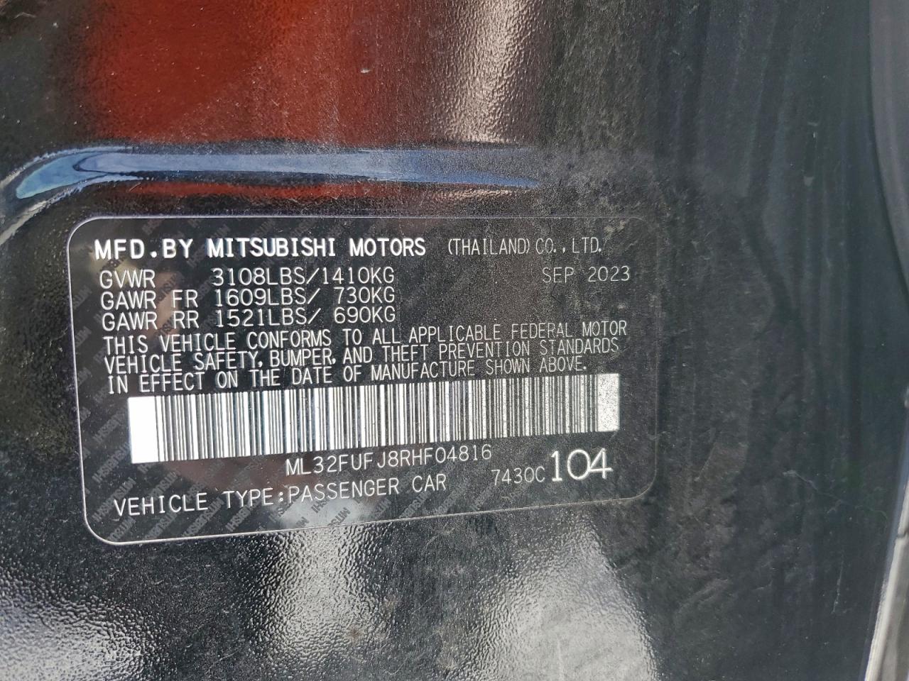 2024 MITSUBISHI MIRAGE G4 ES photo 23