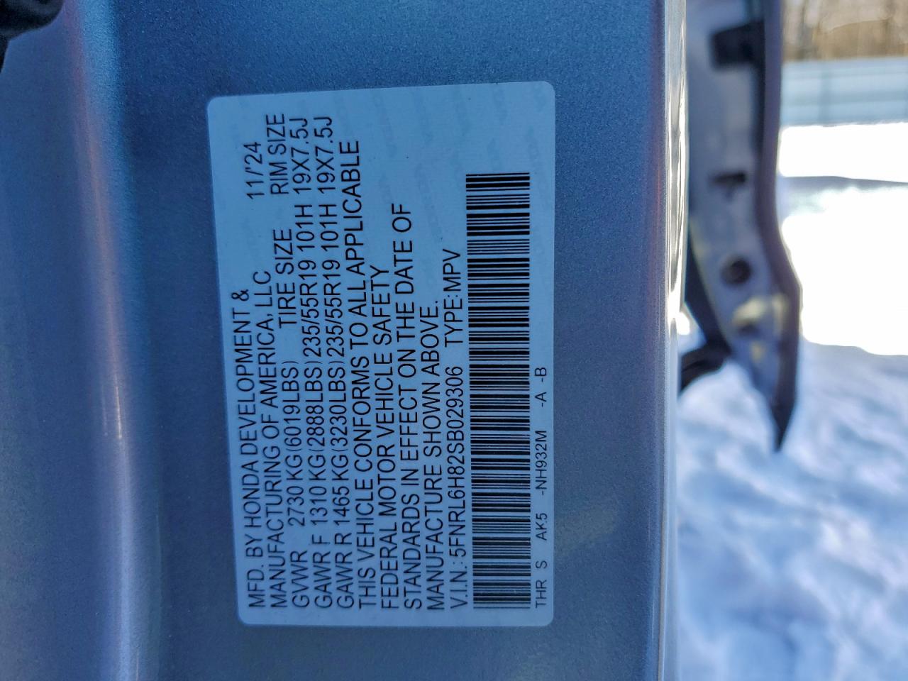 2025 HONDA ODYSSEY TOURING photo 14