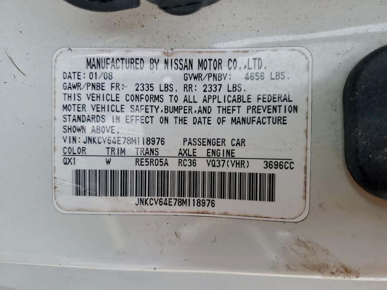 2008 INFINITI G37 BASE photo 23