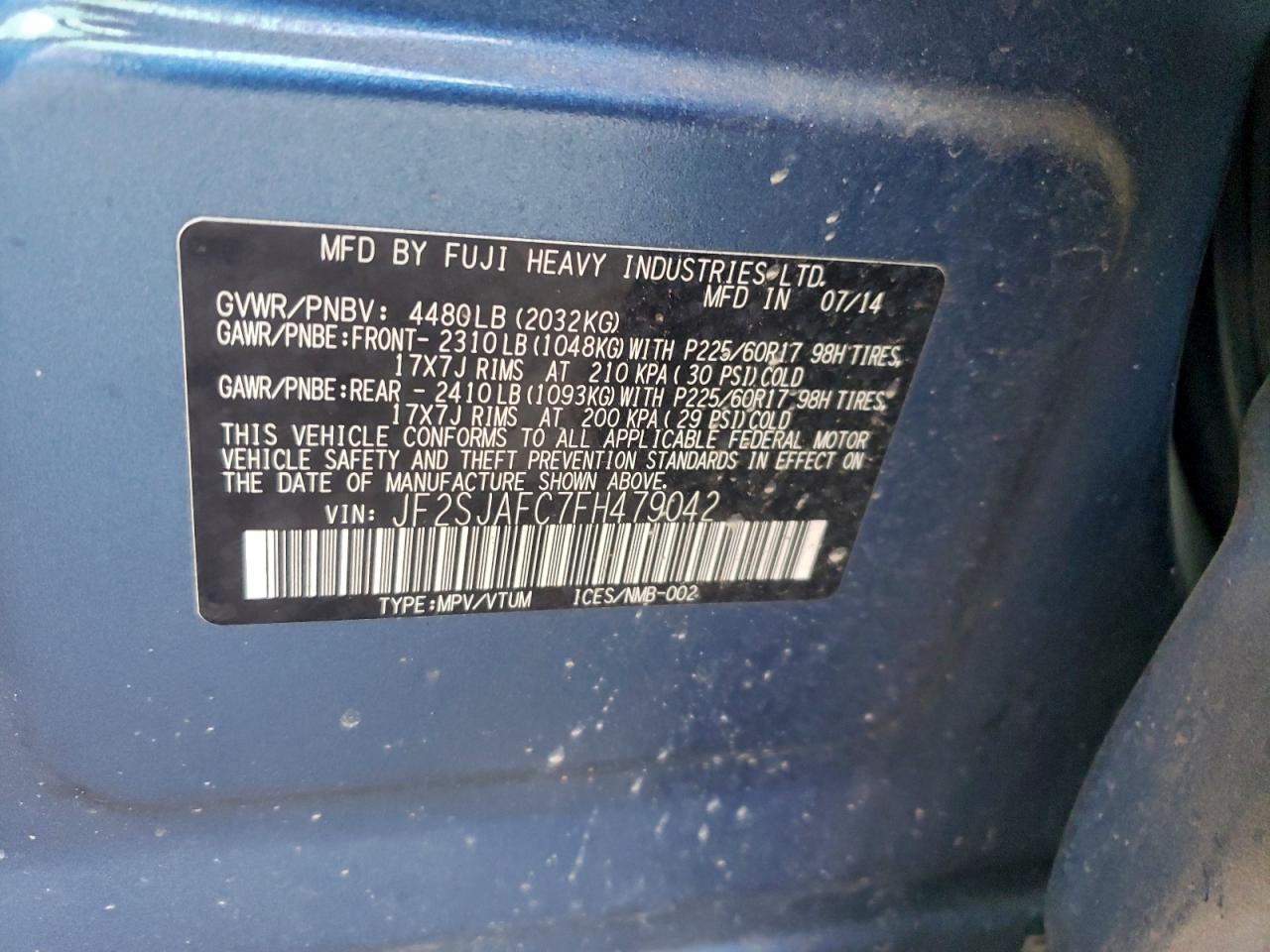 2015 SUBARU FORESTER 2.5I PREMIUM photo 13