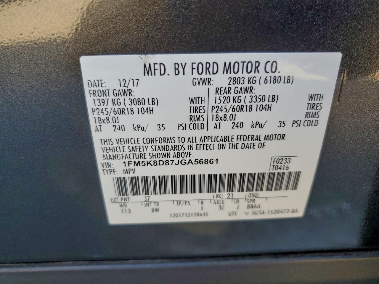 2018 FORD EXPLORER XLT photo 13