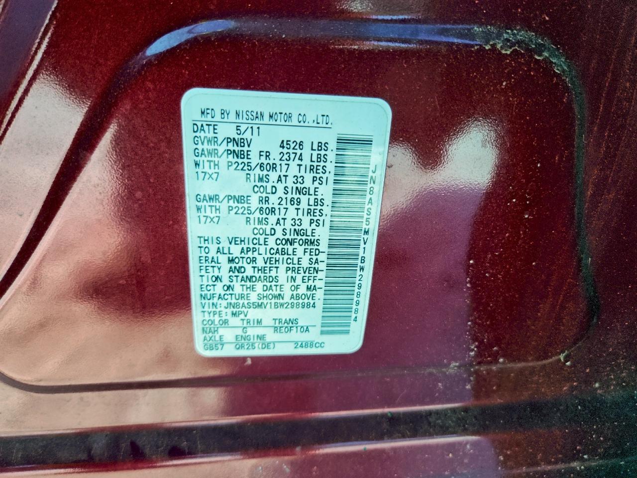 2011 NISSAN ROGUE S photo 13