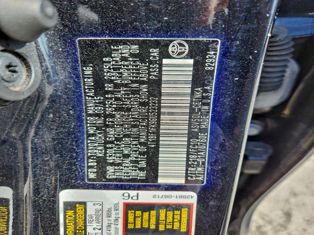 2016 TOYOTA CAMRY LE photo 13