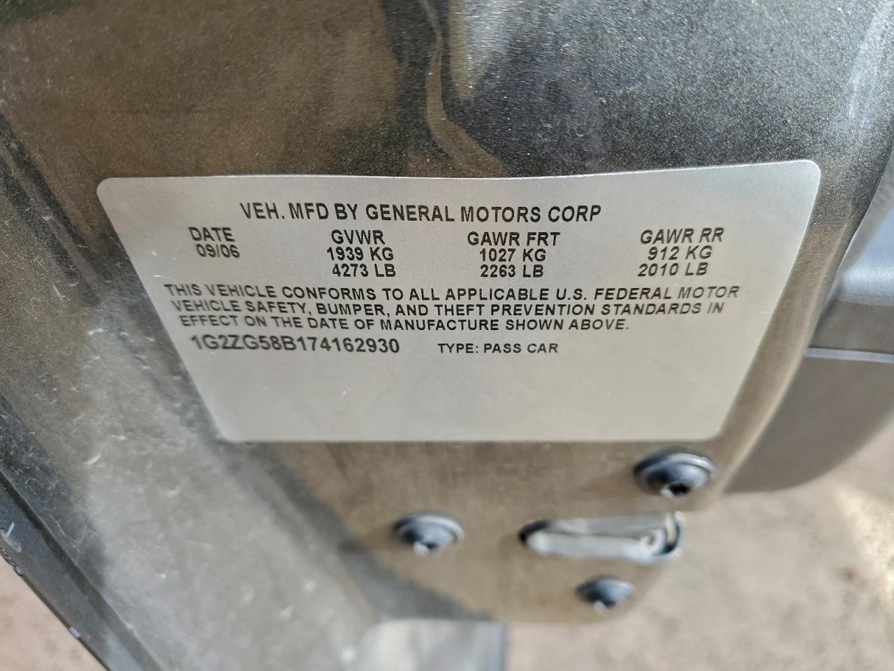 2007 PONTIAC G6 BASE photo 12