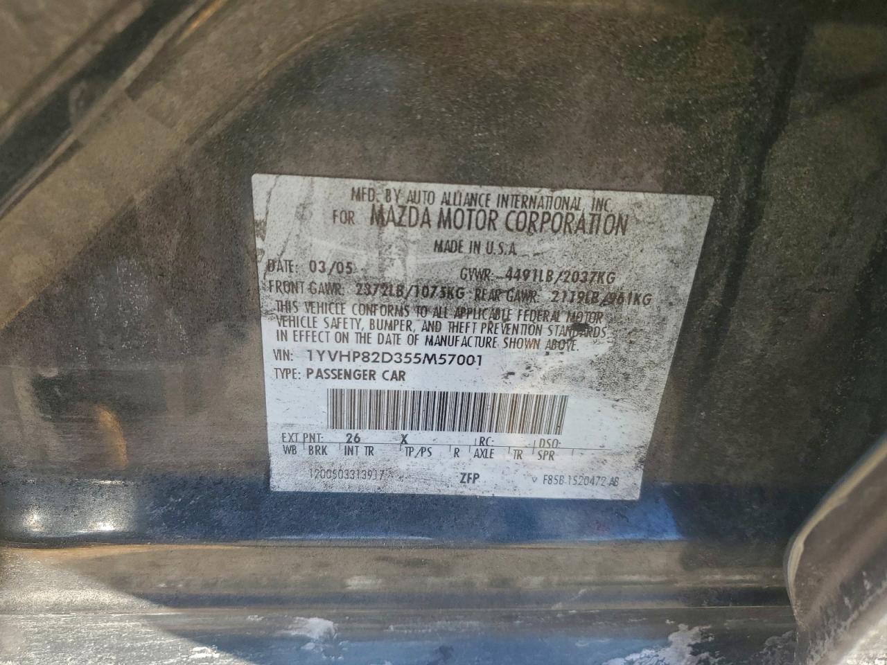 2005 MAZDA 6 S photo 12