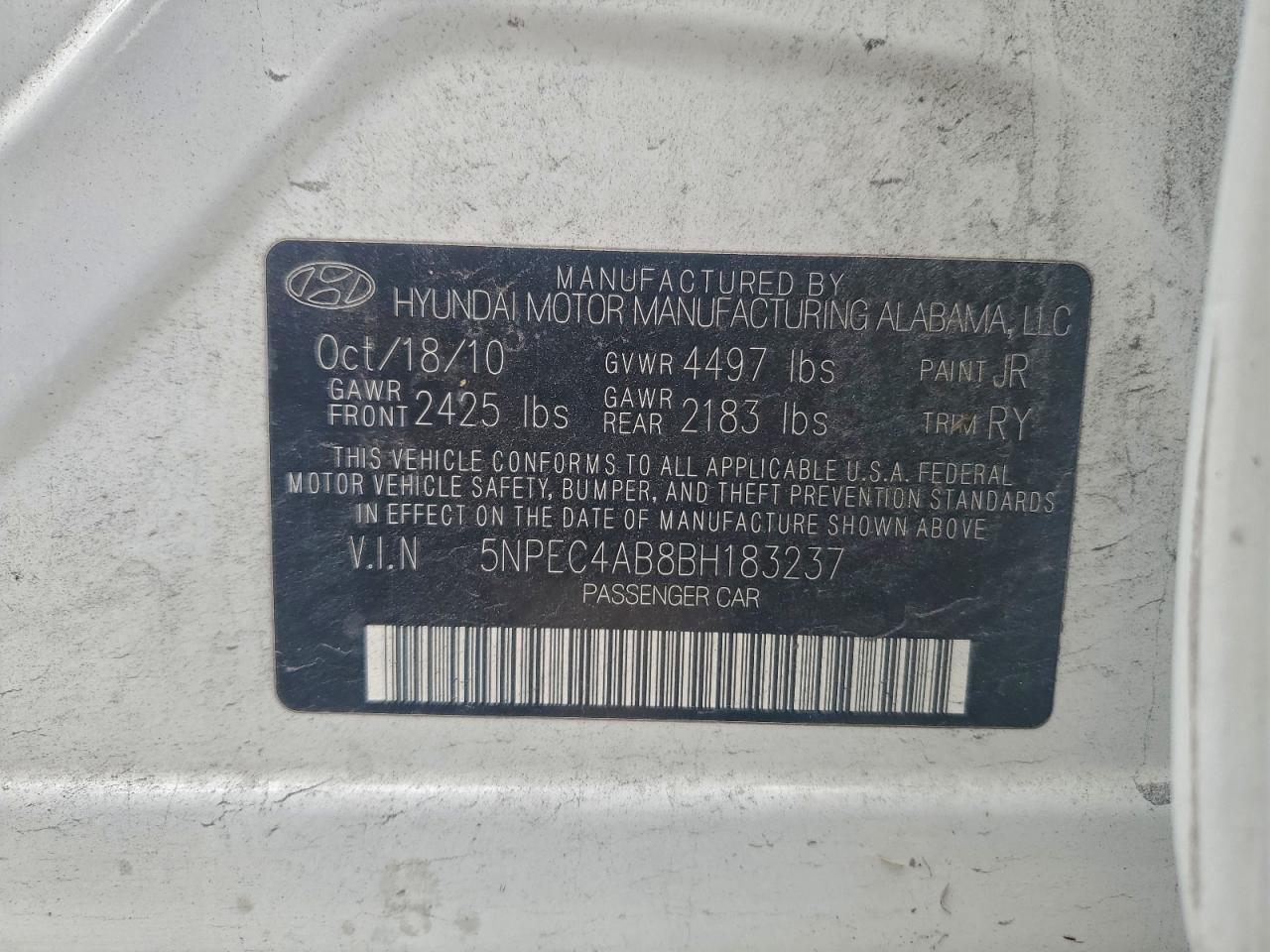 2011 HYUNDAI SONATA SE photo 12