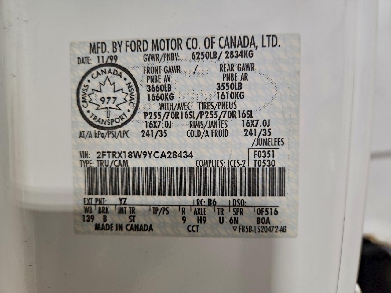 2000 FORD F150 photo 12