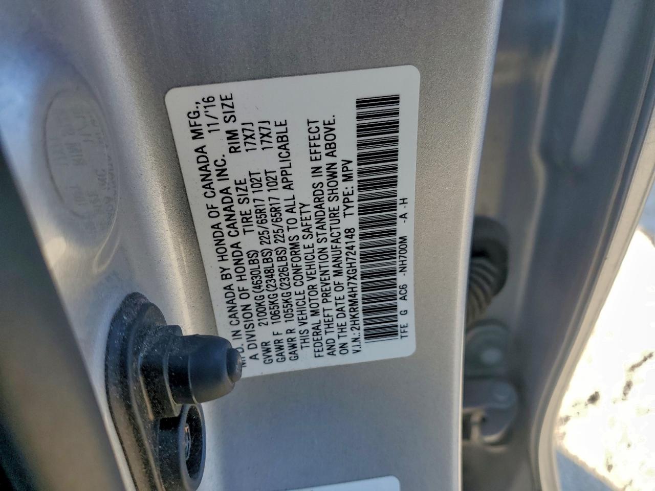 2016 HONDA CR-V EXL photo 13