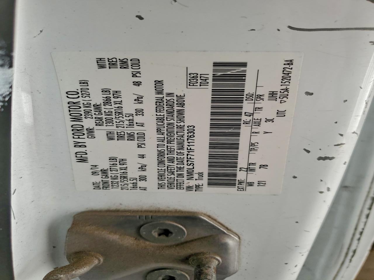 2015 FORD TRANSIT CONNECT XLT photo 13