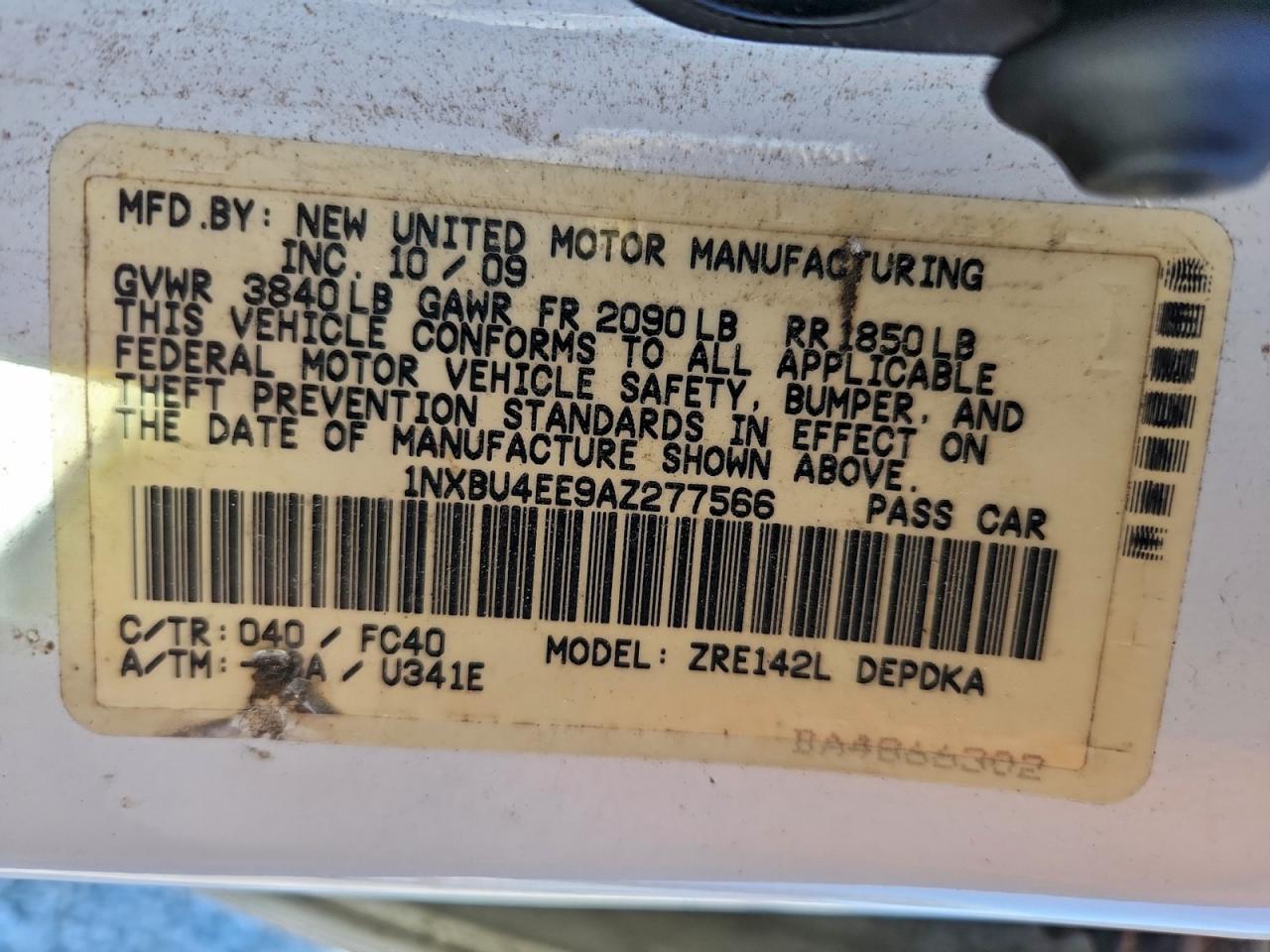 2010 TOYOTA COROLLA BASE photo 34