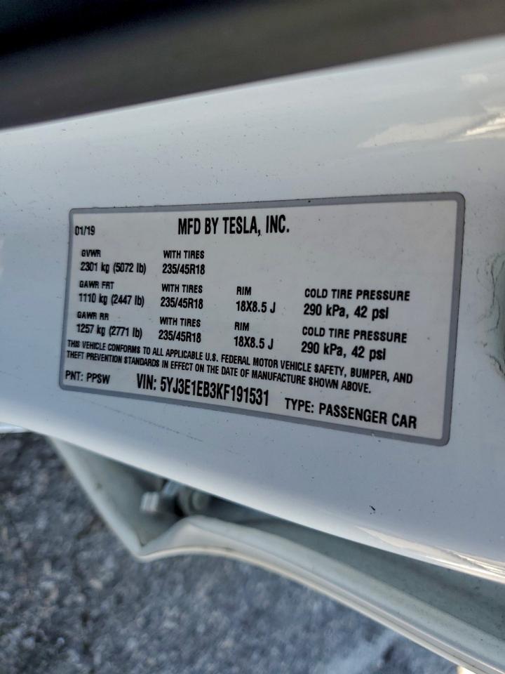 2019 TESLA MODEL 3 photo 12