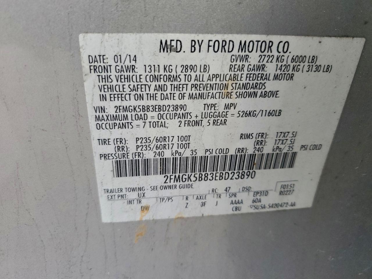 2014 FORD FLEX SE photo 27
