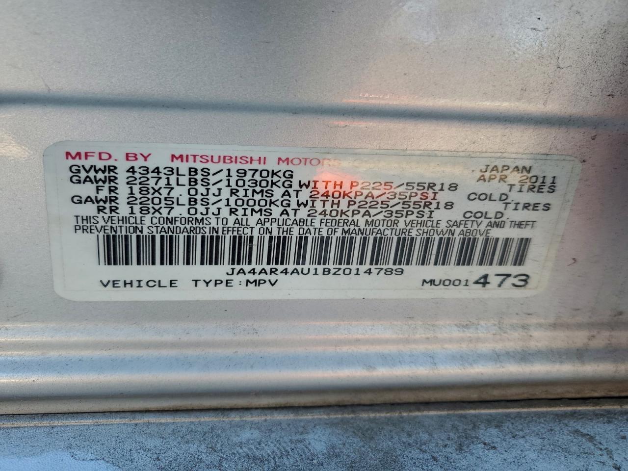 2011 MITSUBISHI OUTLANDER SPORT SE photo 23