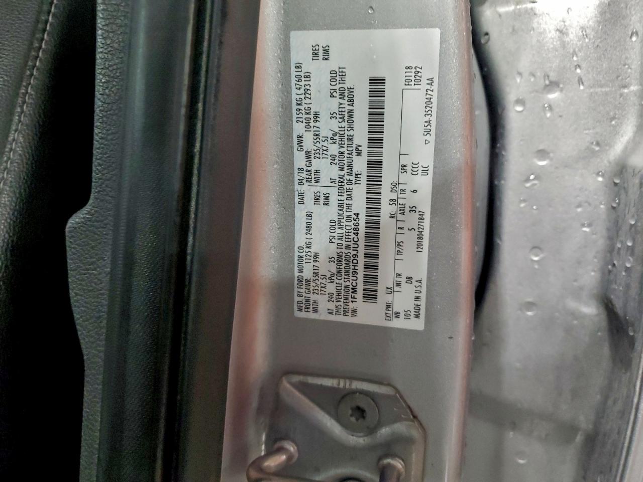 2018 FORD ESCAPE SEL photo 25
