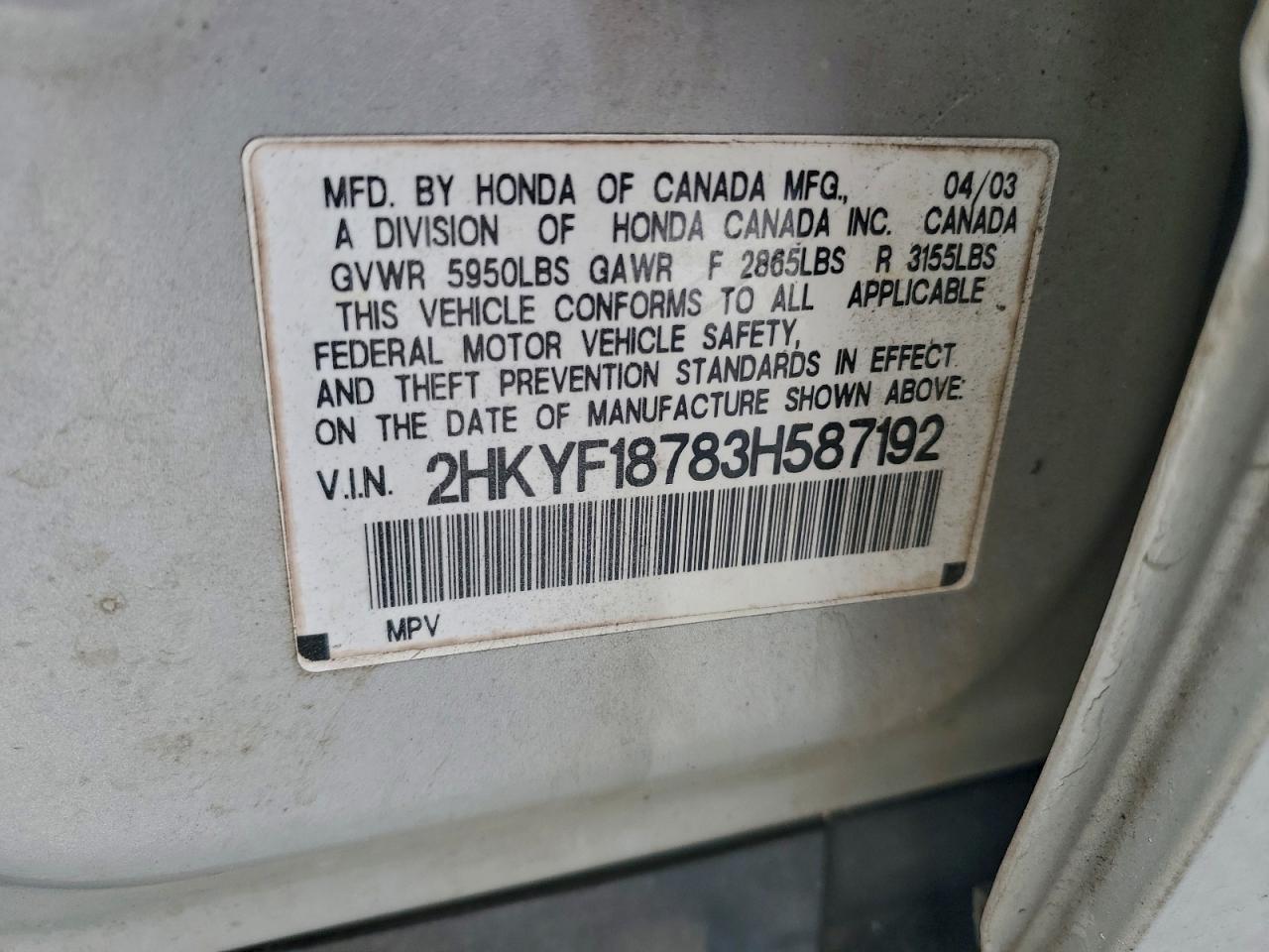 2003 HONDA PILOT EXL photo 37