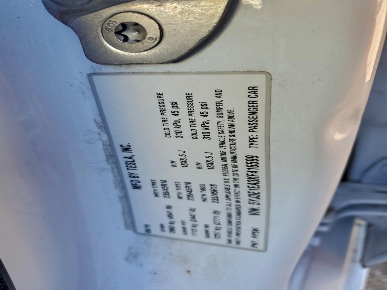 2019 TESLA MODEL 3 photo 12